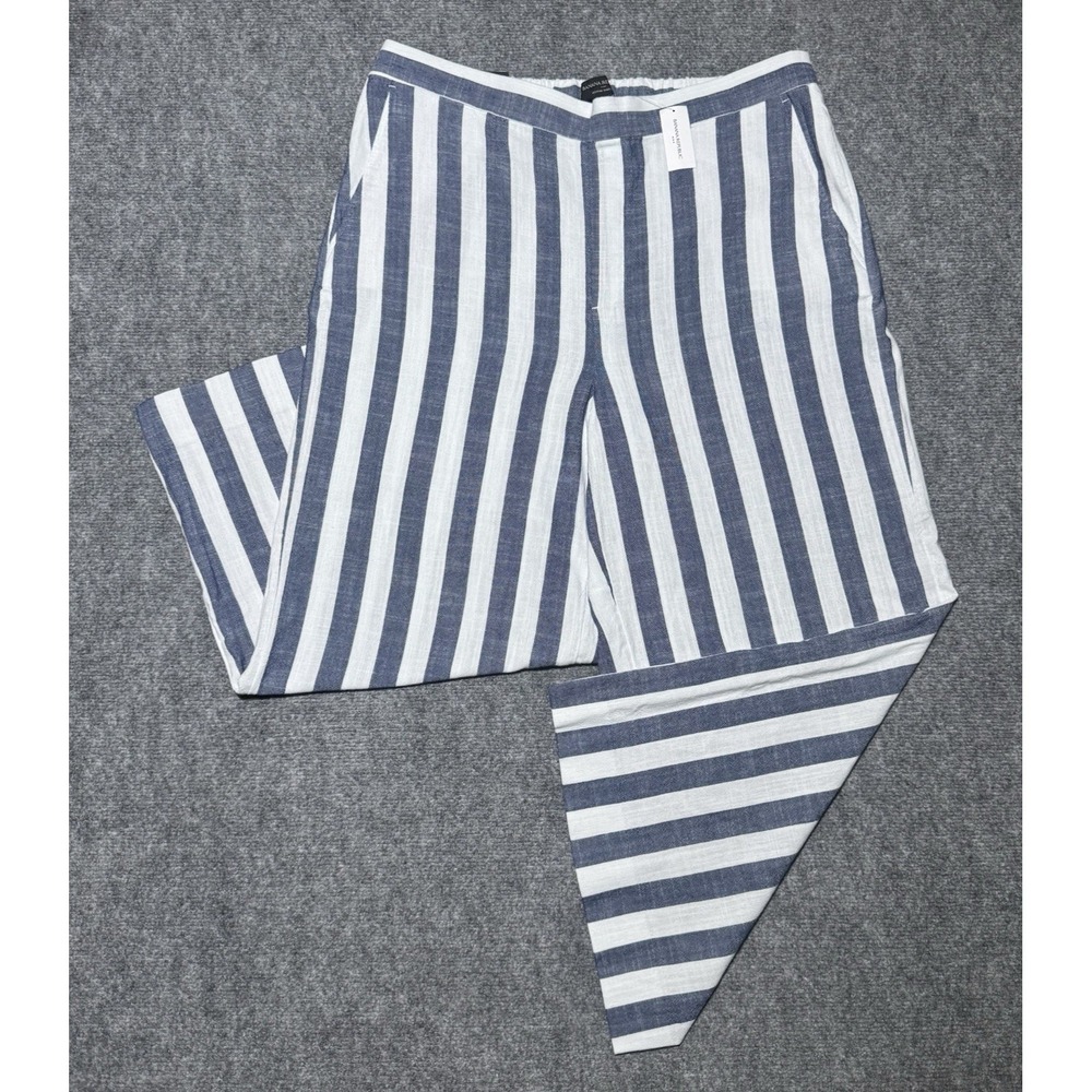 Banana Republic Rowan Wide Leg Striped Pants Women 16 Spring Effortless NEW NWT